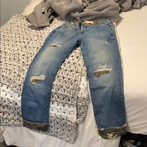 camo patch jeans